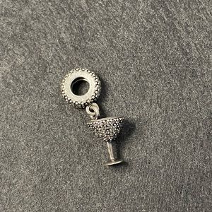 Pandora pave cocktail glass dangle